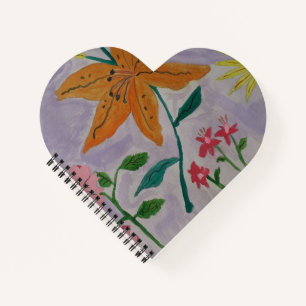 Orange Lily Heart Shaped Notebook
