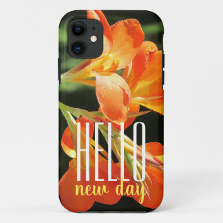Orange Lily Hello New Day iPhone 11 Case