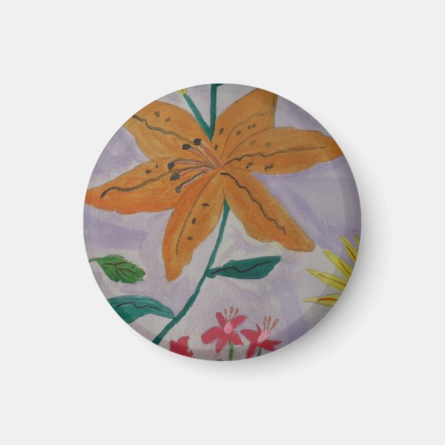Orange Lily Magnet (Front)