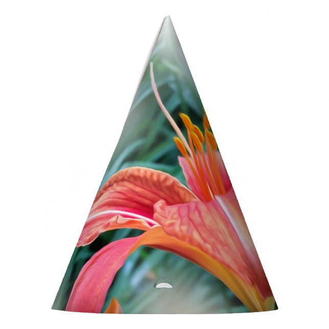 orange lily party hat (Left)