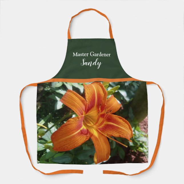 Orange Lily Photo Design Master Gardener  Apron (Front)