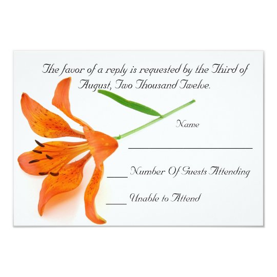Orange Lily RSVP Card