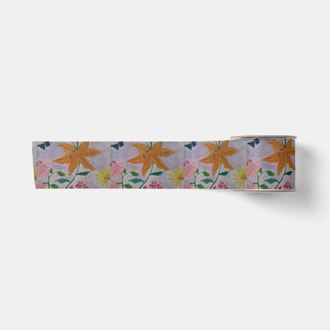 Orange Lily  Satin Ribbon (Front)