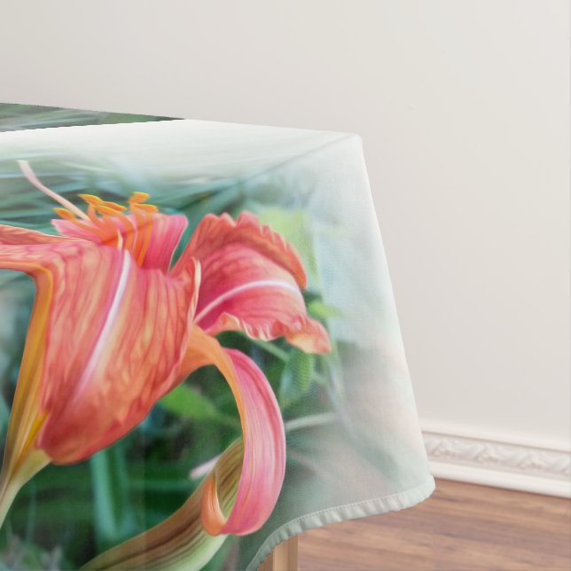 orange lily tablecloth (In Situ)