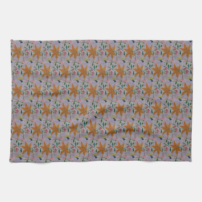 Orange Lily Tea Towel (Horizontal)