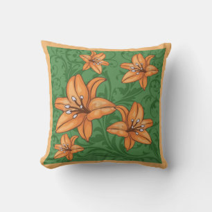 Orange Lily Throw Pillow