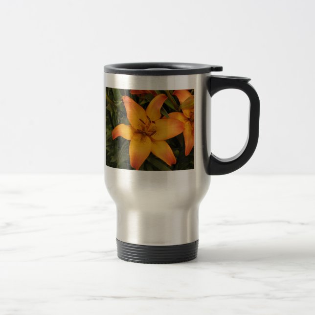 Orange Lily Travel Mug (Right)