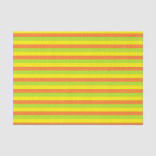 Orange, Lime Green and Yellow Stripes Tissue Paper