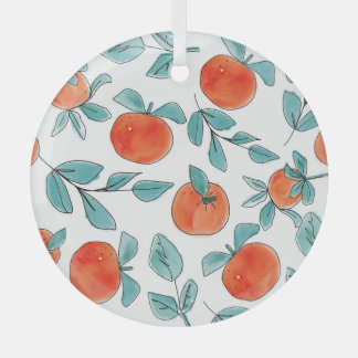 Orange line art: seamless pattern glass tree decoration