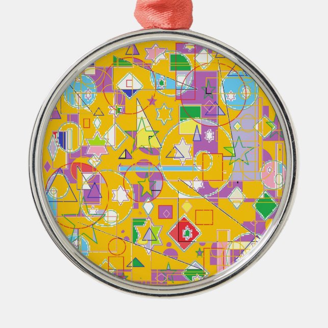 Orange Line Metal Tree Decoration (Front)