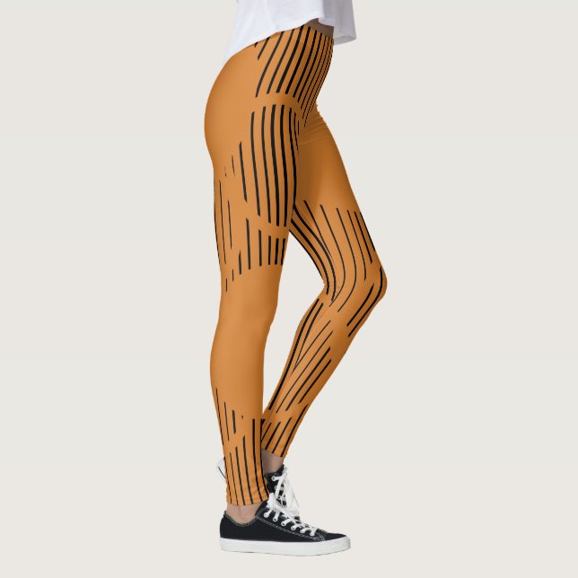 Orange Lined Circles  Leggings (Right)