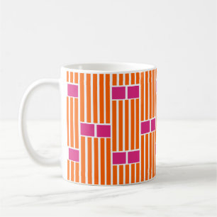 Orange Lines and Pink Boxes  Coffee Mug