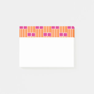 Orange Lines and Pink Boxes Post-it Notes