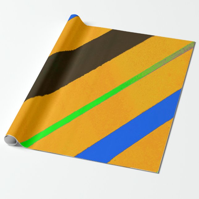 Orange lines wrapping paper (Unrolled)