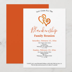 Orange Linked Hearts Family Reunion Template