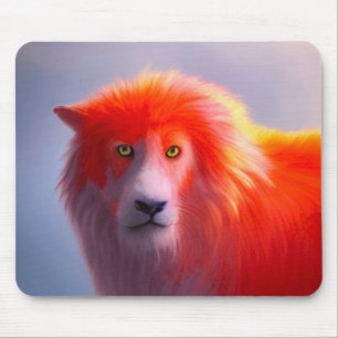 Orange Lion Creature Mouse Mat