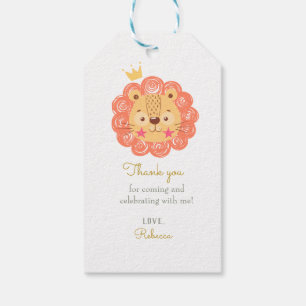 Orange Lion King baby shower Thank you Gift Tags