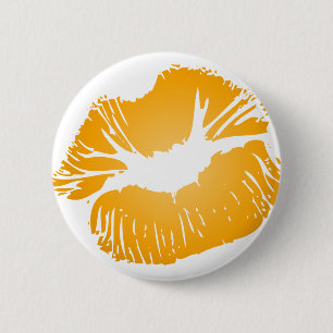 Orange Lips 6 Cm Round Badge