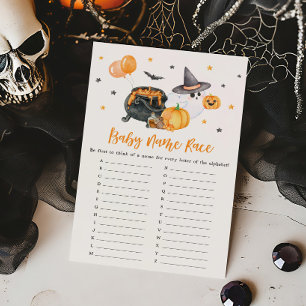 Orange Little Boo Baby Shower Baby Name Race Game