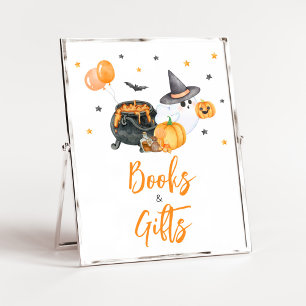 Orange Little Boo Baby Shower Books and Gifts Poster