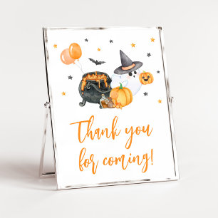 Orange Little Boo Baby Shower Thank you for Coming Poster