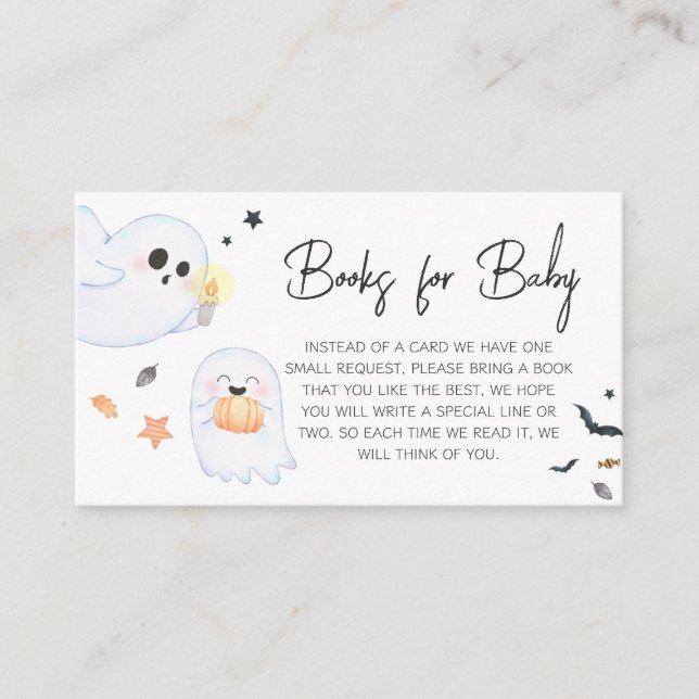 Orange Little Boo Halloween Books for Baby Enclosure Card (Front)