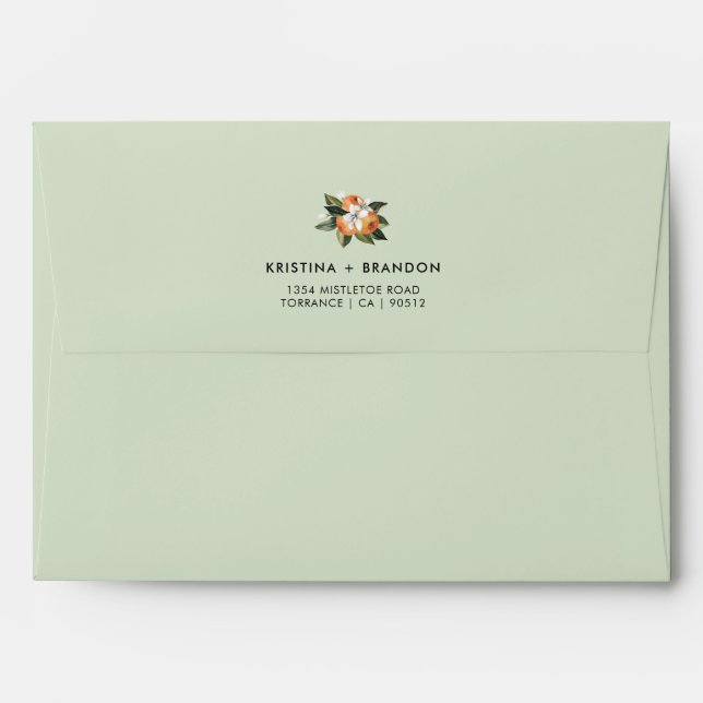 Orange Little Cutie Baby Shower Address Envelope (Back (Top Flap))