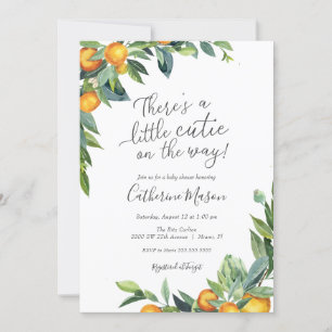 Orange Little Cutie Baby Shower Invitation