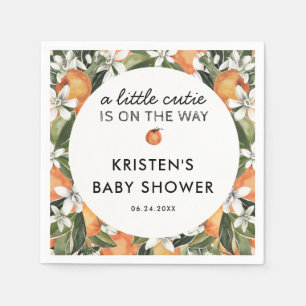 Orange Little Cutie Baby Shower Napkin