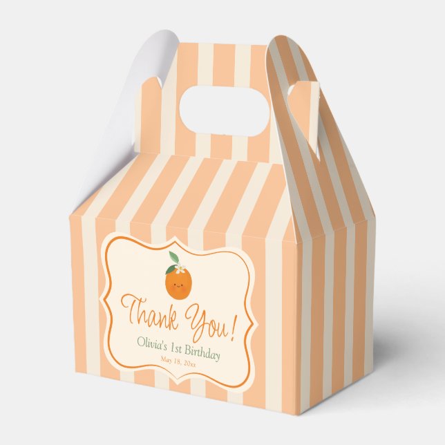 Orange Little Cutie Birthday Favour Box (Front Side)