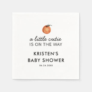 Orange Little Cutie Clementine Baby Shower Napkins