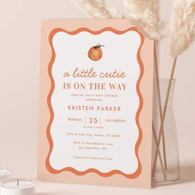 Orange Little Cutie Tangerine Baby Shower Invitation (Creator Uploaded)