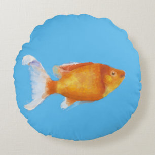 Orange little fish round cushion