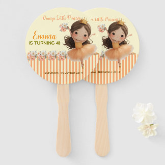 Orange Little Princess Ball Set of Fans