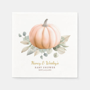 Orange Little Pumpkin Baby Shower Fall Theme Napkin