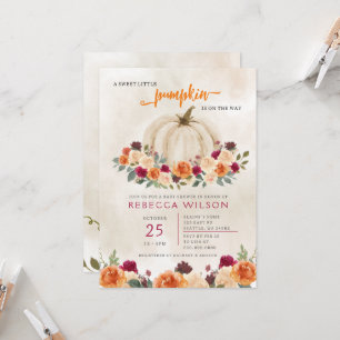 Orange Little Pumpkin Gender Neutral Baby Shower Invitation