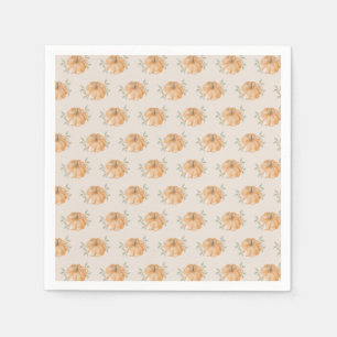 Orange Little Pumpkin Pattern Fall Baby Shower  Napkin