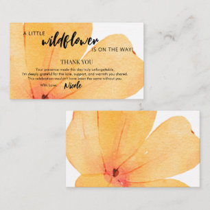 Orange Little Wildflower On the Way Thank You Enclosure Card