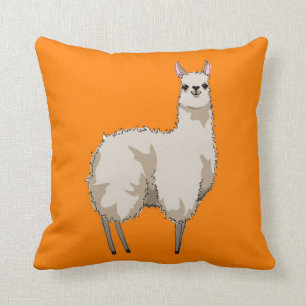 Orange Llama Cushion