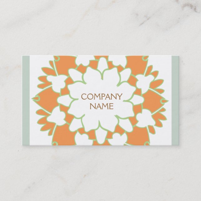 Orange Lotus Flower Business Card (Front)