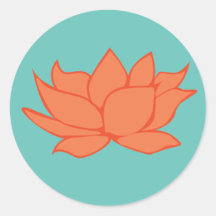 Orange Lotus Flower Sticker
