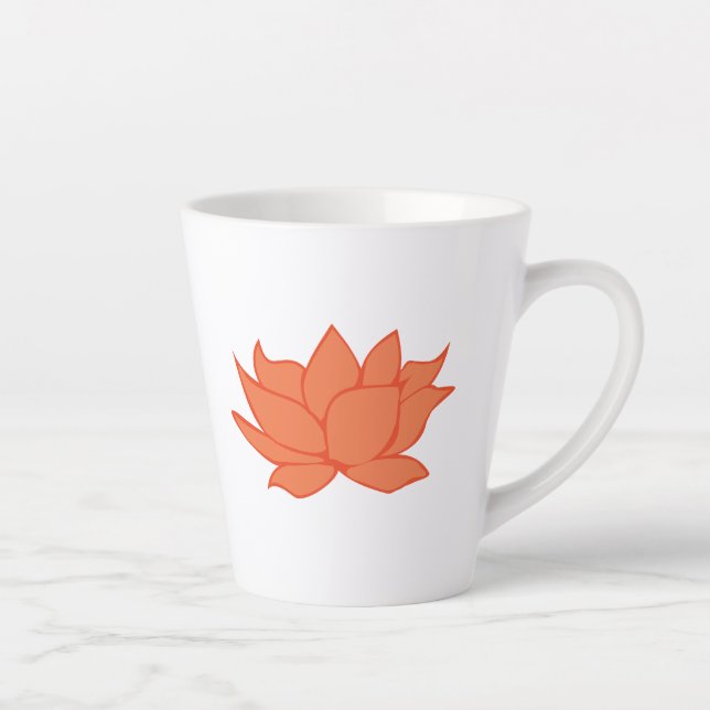 Orange Lotus Latte Mug (Right)