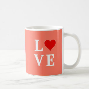 Orange LOVE and Heart Elegant Romantic Coffee Mug