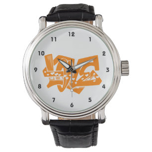 Orange Love Graffiti Watch