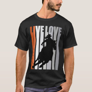Orange Love Rodeo Barrel Racing Race Racer Women C T-Shirt