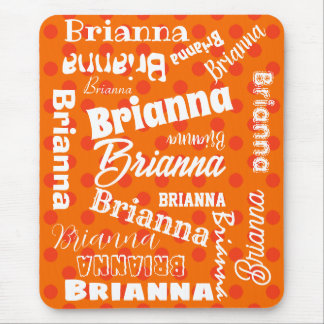 Orange Lover Polka Dotted Personalised Word Art Mouse Mat