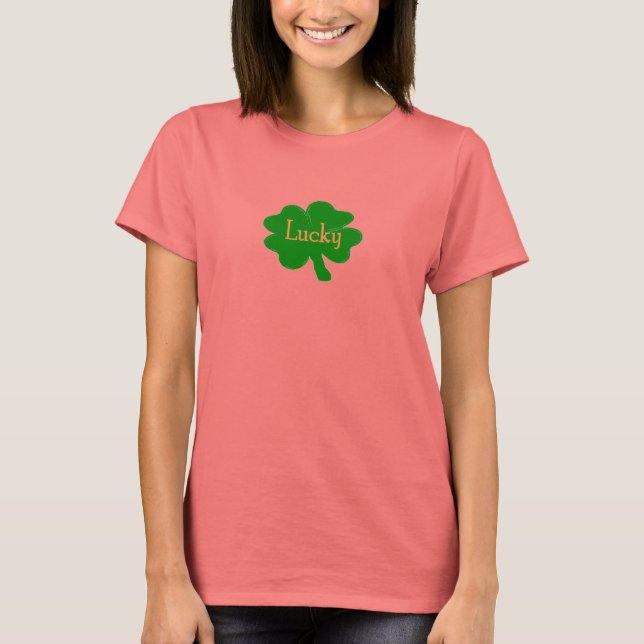 Orange lucky Clover T-Shirt (Front)