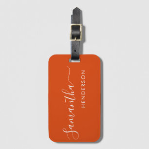Orange Luggage Tags Wedding Table Plan / Favour