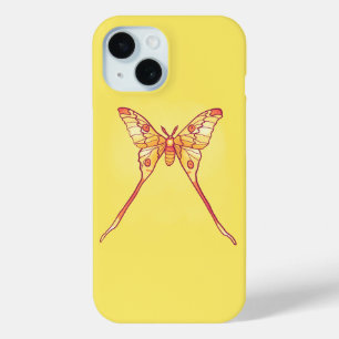 Orange Luna Moth Art – Colourful Insect iPhone 15 Case