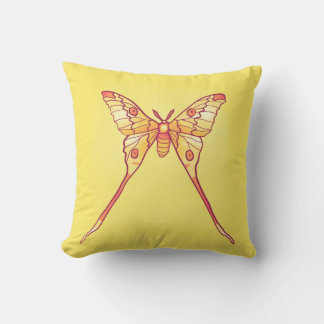 Orange Luna Moth Art – Colourful Insect Cushion